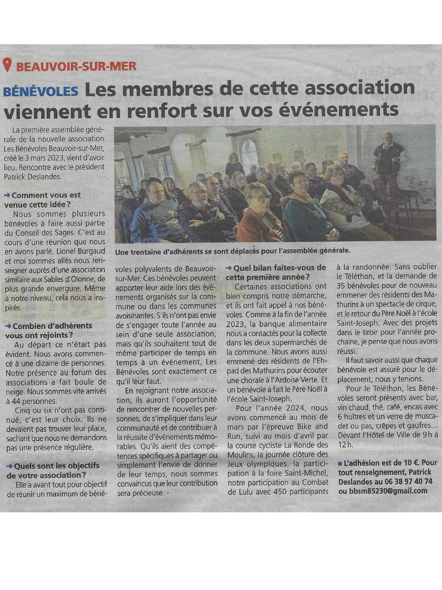 Courrier Vendeen assemblèe Generale