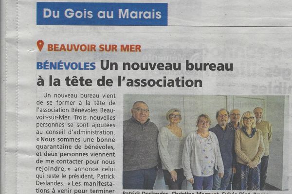 Nouveau Bureau Bénévoles Beauvoir-Sur-Mer dans le média