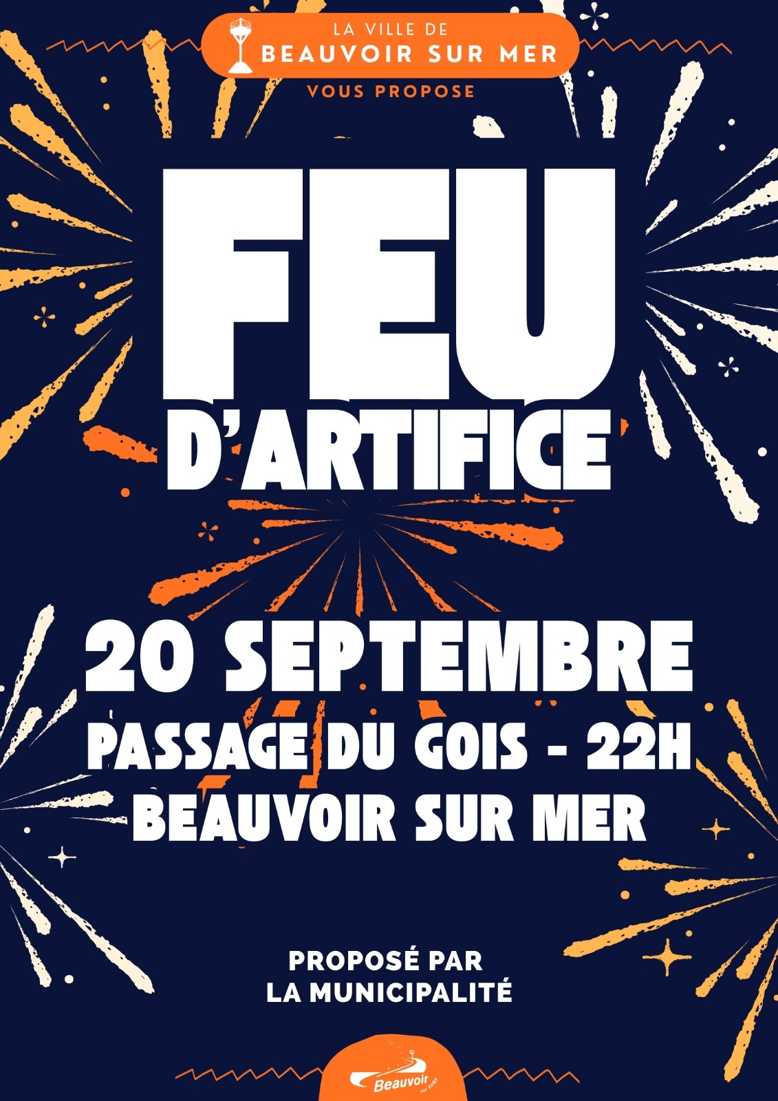 Samedi 20 septembre 2025 – feu d’artifice au Passage du Gois Samedi 20 septembre 2025 – feu d’artifice au Passage du Gois