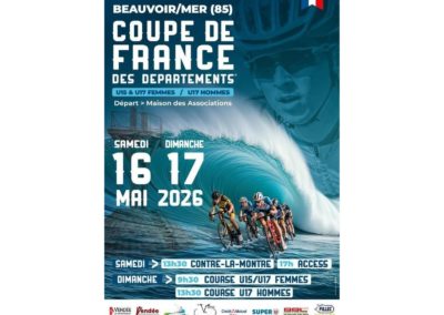 Affiche Coupe de France des Départements cyclisme Beauvoir-sur-Mer 16 17 mai 2026