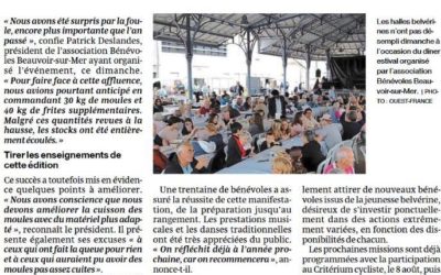 Dîner estival des Bénévoles Beauvoir-Sur-Mer à l&rsquo;honneur dans Ouest-France