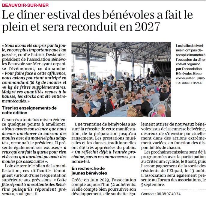 article diner estival beauvoir-sur-mer 2026